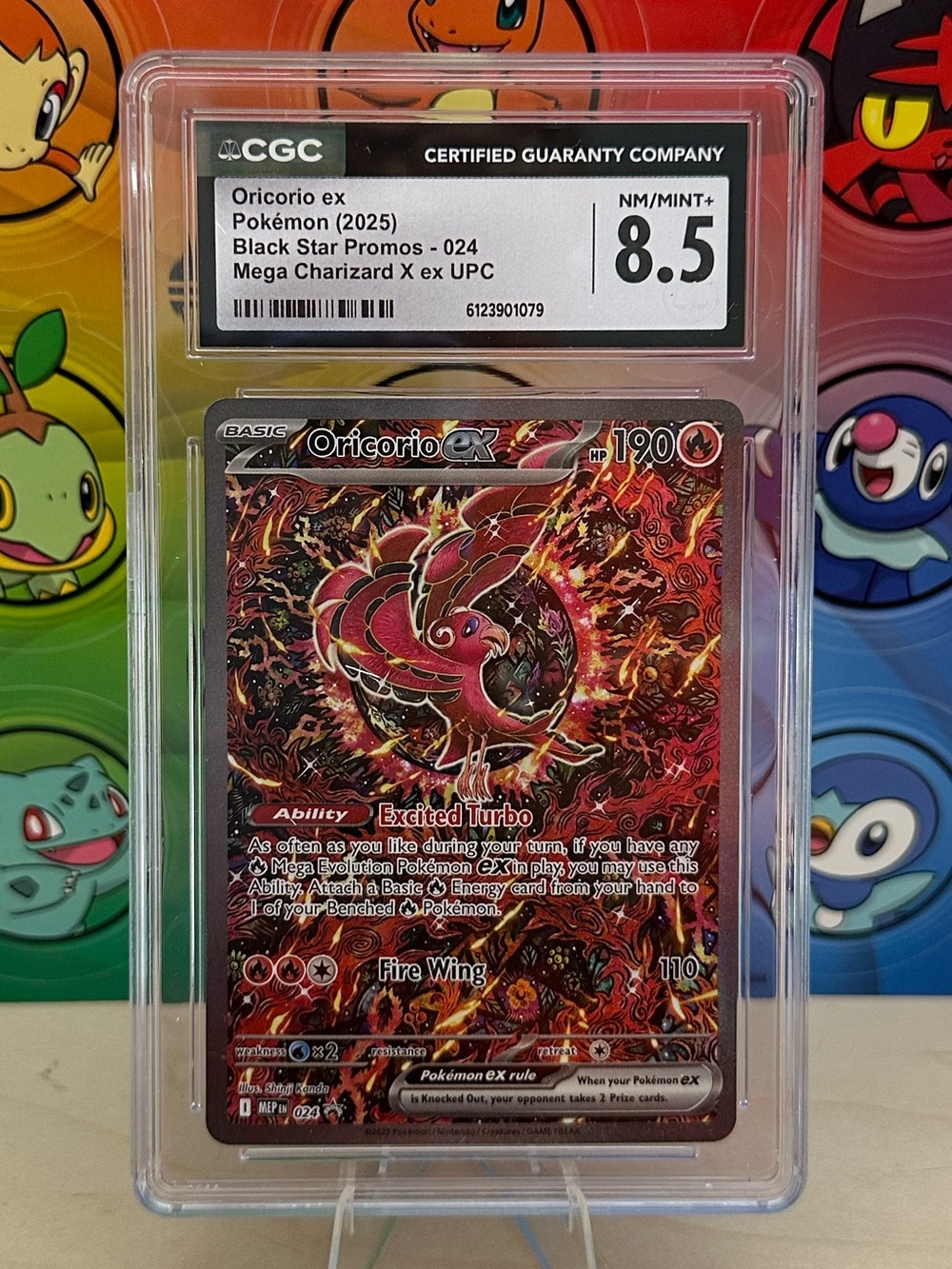 CGC 8.5 Oricorio ex Pokémon (2025) Black Star Promos 024 Mega Charizard X ex UPC